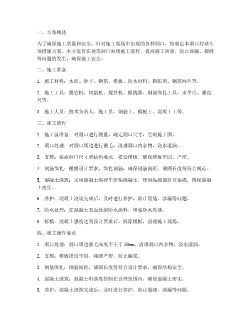 洞口封堵专项措施方案