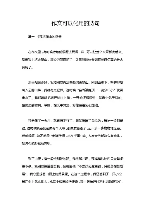 作文可以化用的诗句