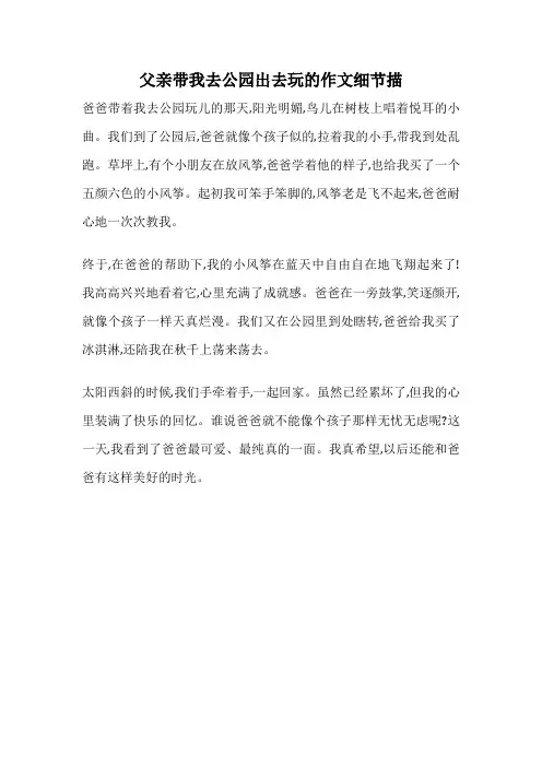父亲带我去公园出去玩的作文细节描