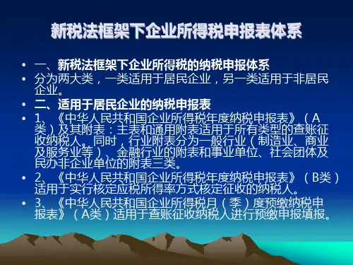 企业所得税申报表讲解