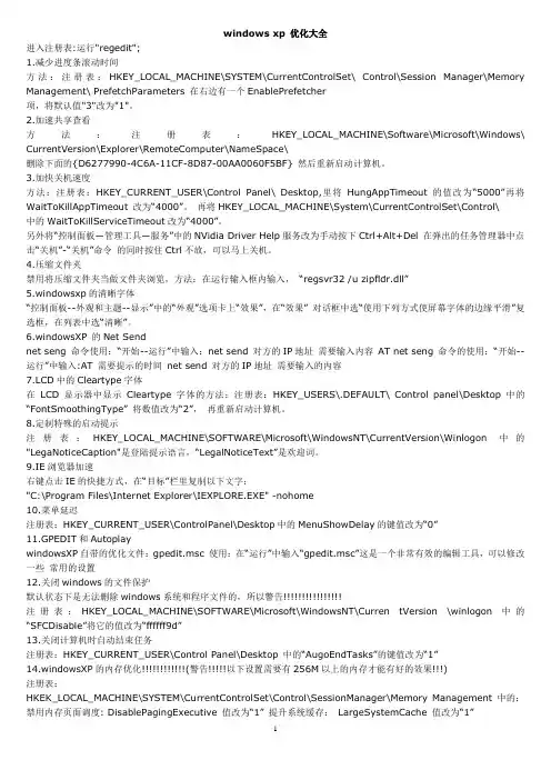 windows xp 优化大全