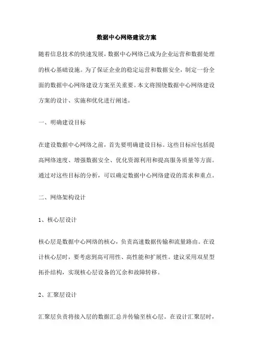 数据中心网络建设方案