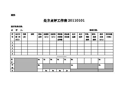 处方点评工作表