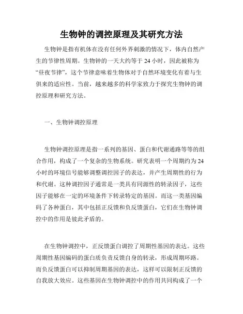 生物钟的调控原理及其研究方法