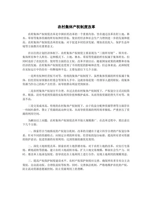 农村集体产权制度改革