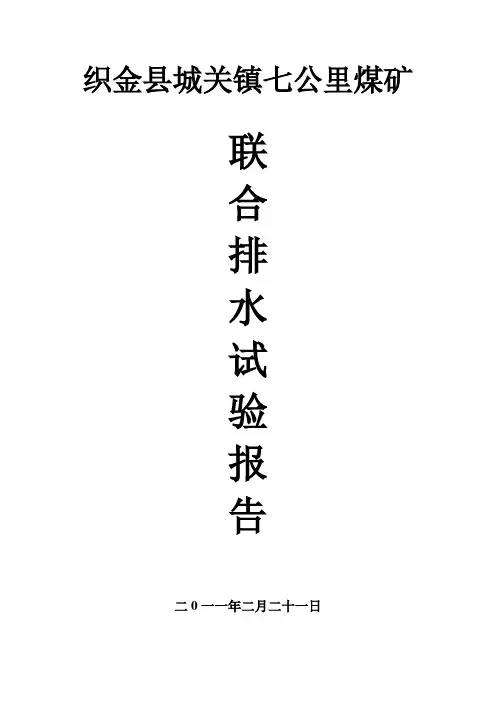 联合排水试验报告