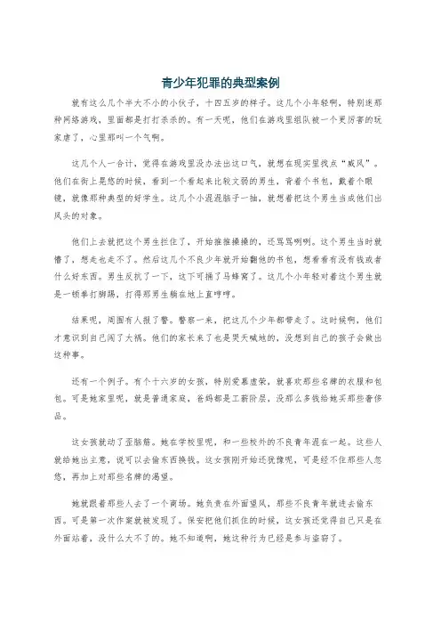 青少年犯罪的典型案例