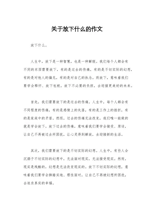 关于放下什么的作文