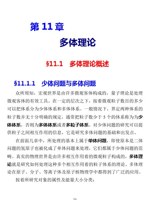 第十一章  多体理论