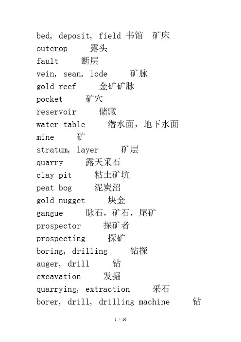 采矿专业英语