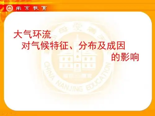 【高中地理】大气环流对气候特征、分布及成因的影响PPT课件