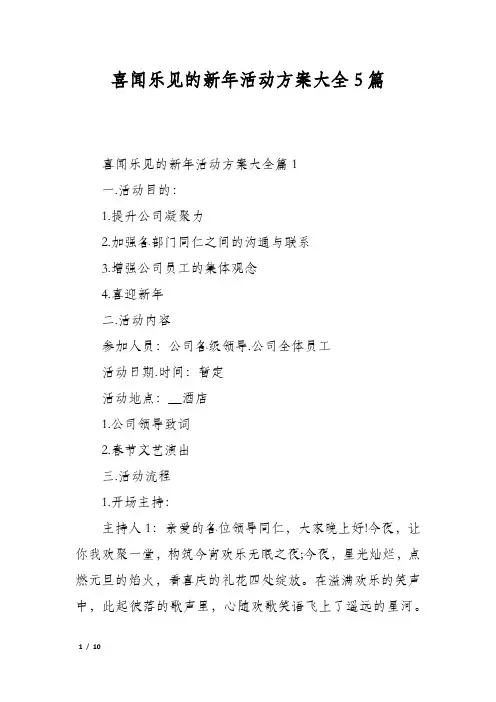 喜闻乐见的新年活动方案大全5篇