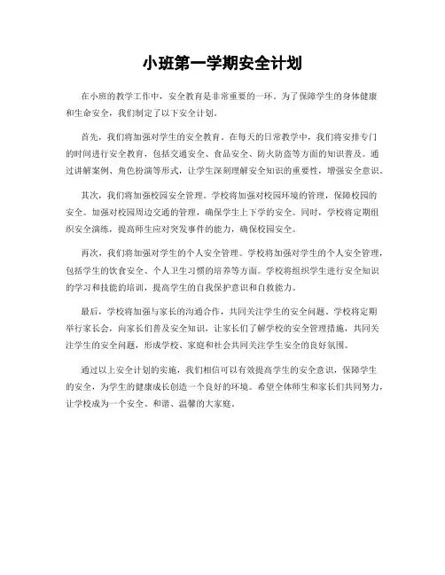 小班第一学期安全计划
