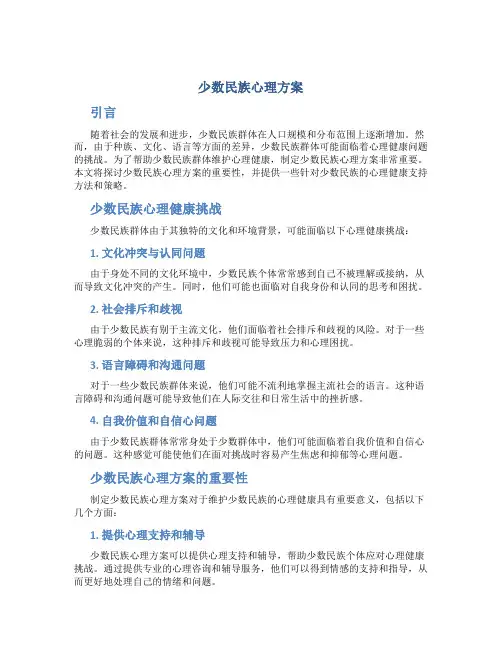 少数民族心理方案