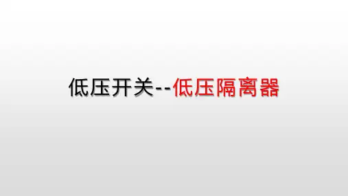 低压开关--刀开关