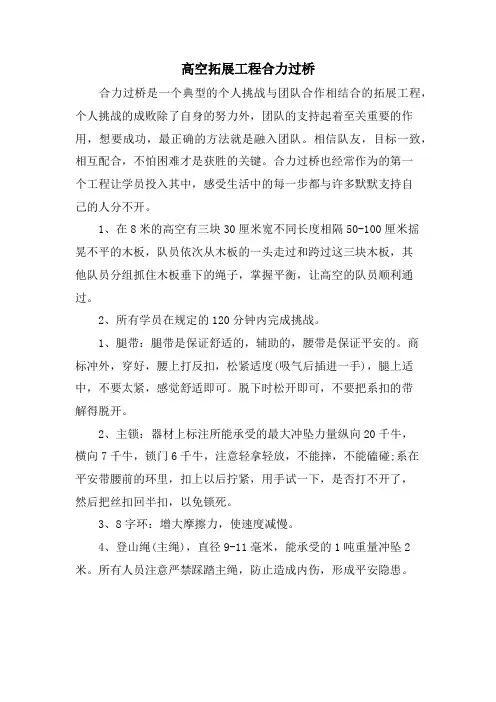 高空拓展项目合力过桥