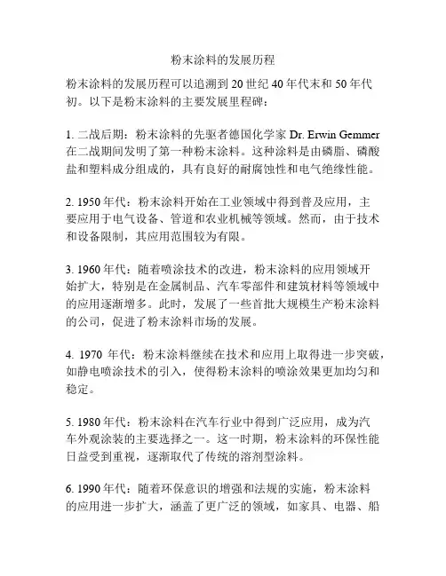 粉末涂料的发展历程