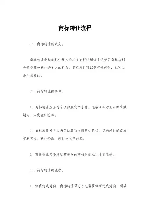 商标转让流程