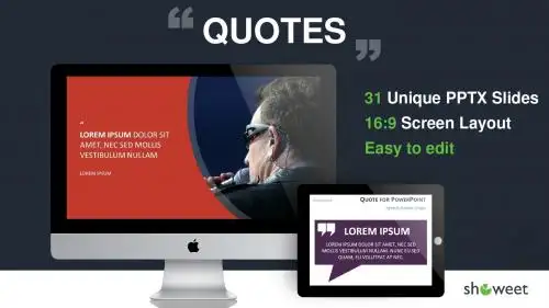 顶级欧美PPT模板QUOTES-Showeet(widescreen)