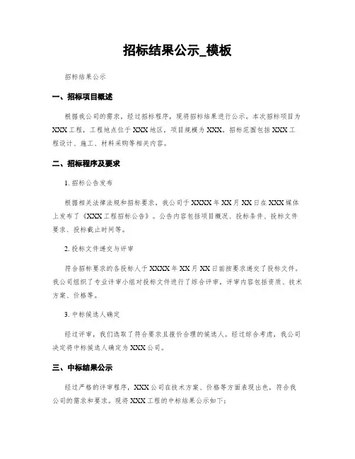 招标结果公示_模板