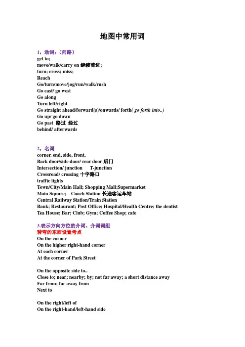 雅思听力地图题必会词汇