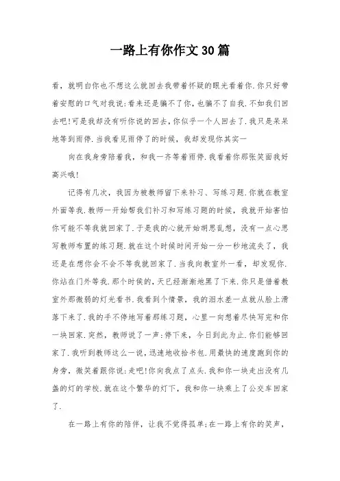 一路上有你作文30篇