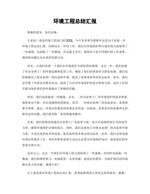 环境工程总结汇报