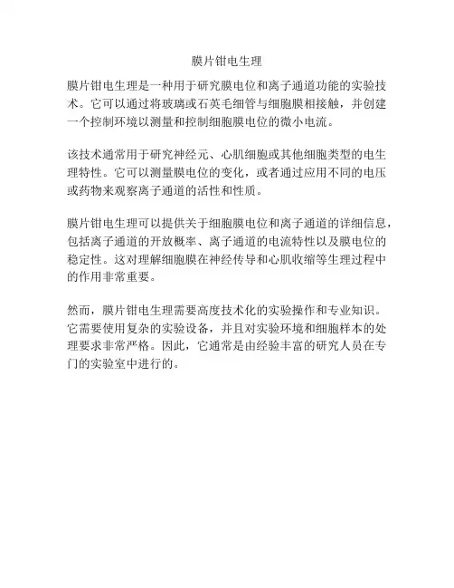 膜片钳电生理