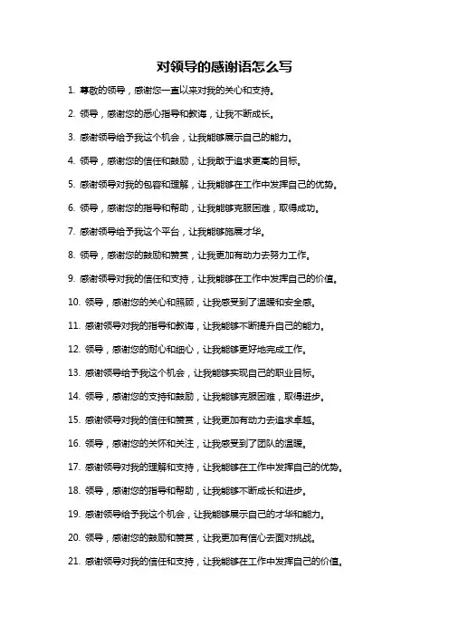 对领导的感谢语怎么写