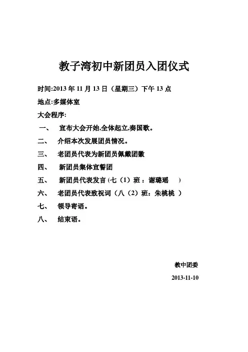 新团员入团仪式