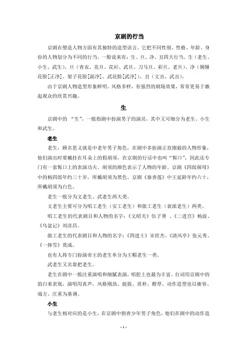 京剧的行当