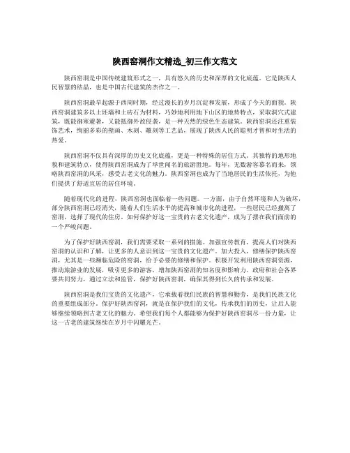 陕西窑洞作文精选_初三作文范文
