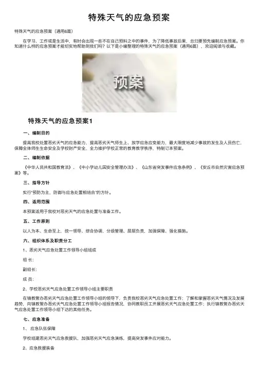 特殊天气的应急预案