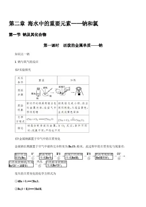 高中化学必修第一册第二章 海水中的重要元素——钠和氯