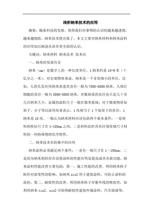 纳米技术应用论文