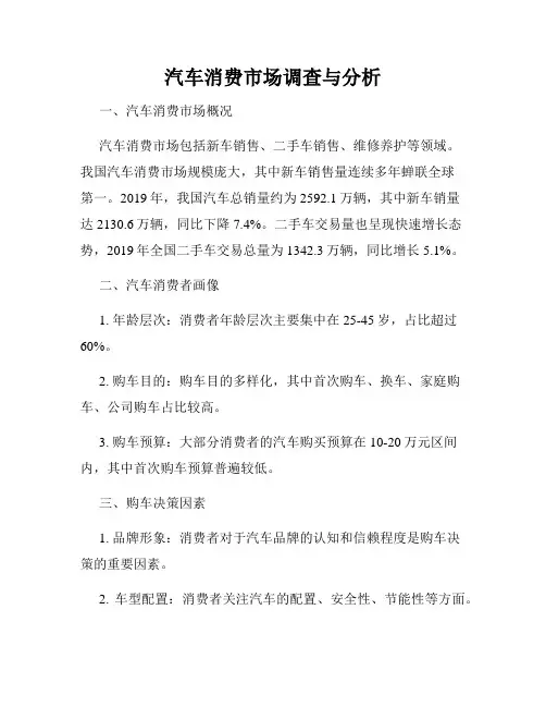 汽车消费市场调查与分析