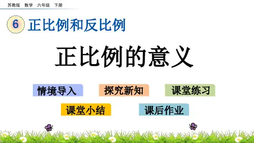 苏教版六年级数学下册课件6.1 正比例的意义课件PPT