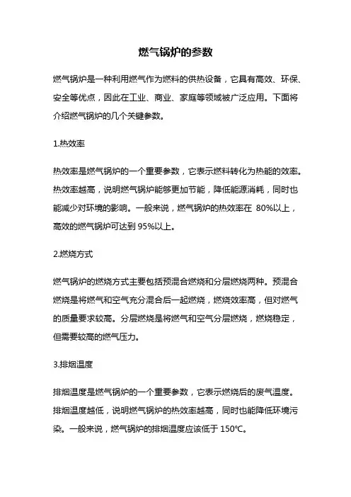 燃气锅炉的参数