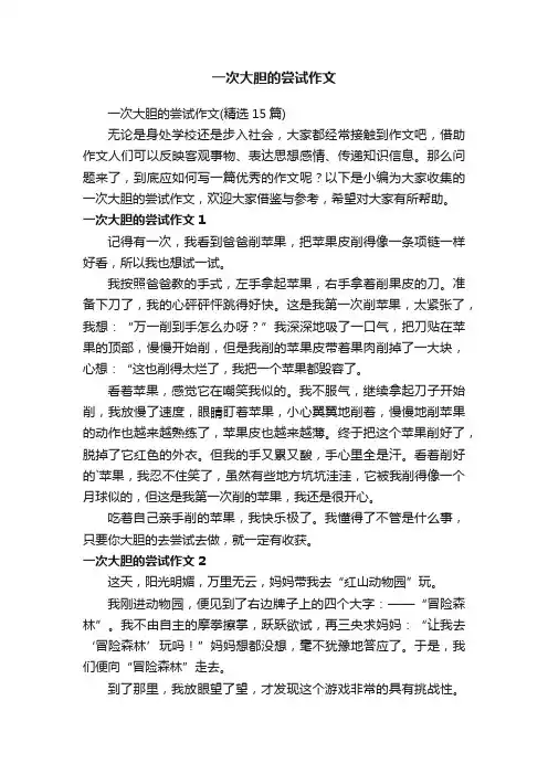 一次大胆的尝试作文