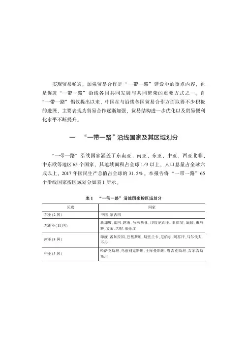 2019年中国与“一带一路”沿线国家贸易合作研究报告