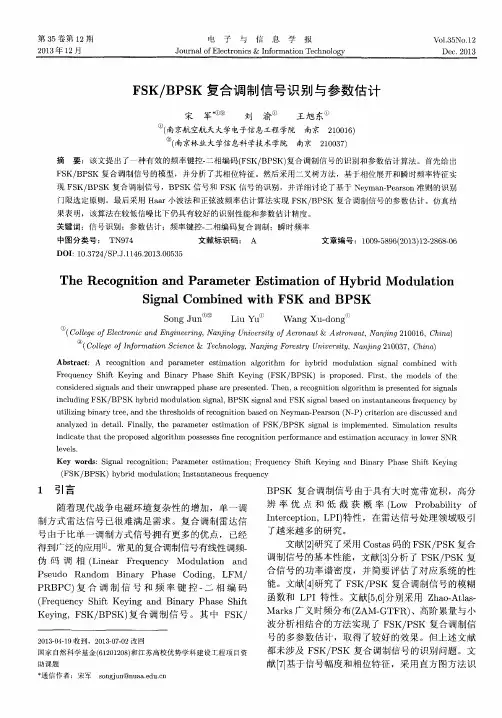FSK／BPSK复合调制信号识别与参数估计