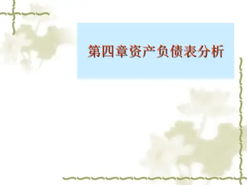 资产负债表分析(PPT 46页)