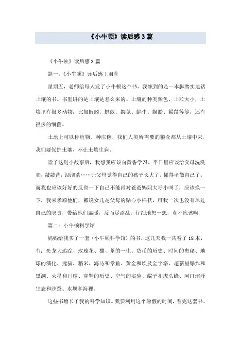《小牛顿》读后感3篇