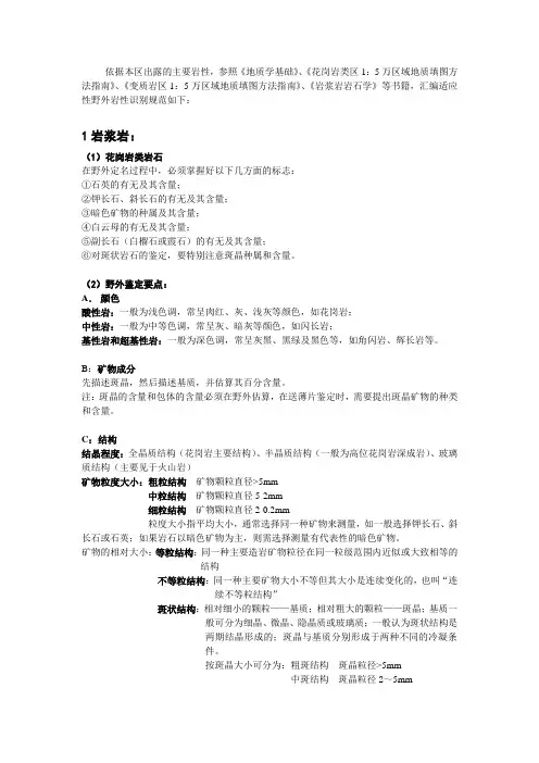野外岩矿鉴定适应性规范