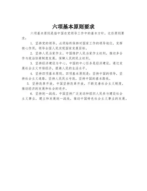 六项基本原则要求