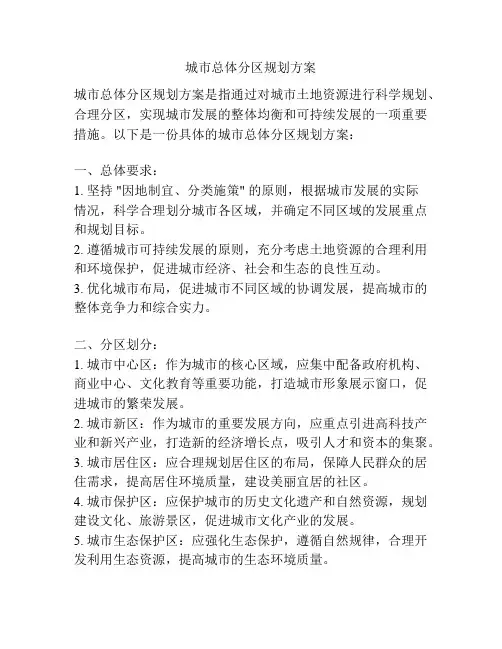 城市总体分区规划方案
