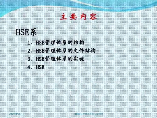 HSE管理体系介绍 ppt课件