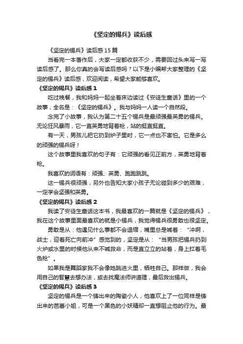 《坚定的锡兵》读后感