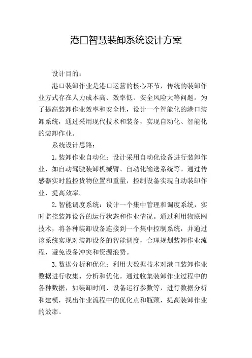 港口智慧装卸系统设计方案