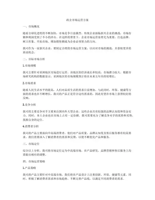 政企市场运营方案